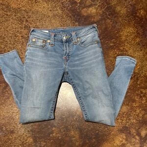 True Religion Blue Skinny Jeans with Natural Fading